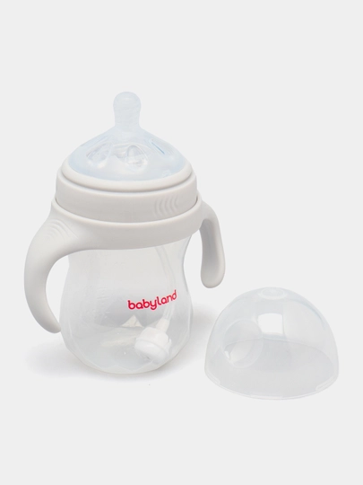 BabyLand tabiiy silikonli butilka, chaqaloqlarni ovqatlantirish uchun, 125, 260 ml hajmli