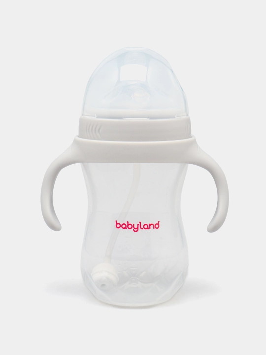 BabyLand tabiiy silikonli butilka, chaqaloqlarni ovqatlantirish uchun, 125, 260 ml hajmli