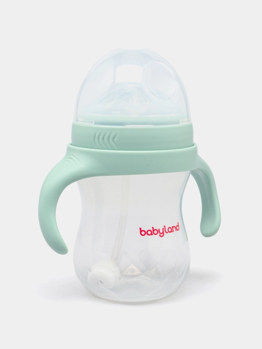 BabyLand tabiiy silikonli butilka, chaqaloqlarni ovqatlantirish uchun, 125, 260 ml hajmli