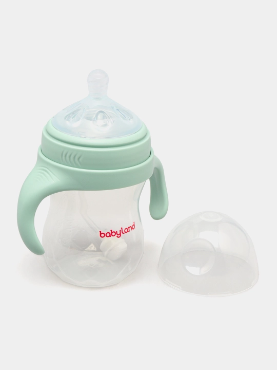 BabyLand tabiiy silikonli butilka, chaqaloqlarni ovqatlantirish uchun, 125, 260 ml hajmli