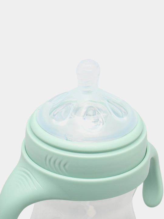 BabyLand tabiiy silikonli butilka, chaqaloqlarni ovqatlantirish uchun, 125, 260 ml hajmli