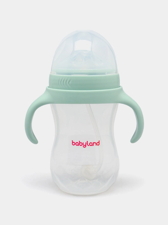 BabyLand tabiiy silikonli butilka, chaqaloqlarni ovqatlantirish uchun, 125, 260 ml hajmli