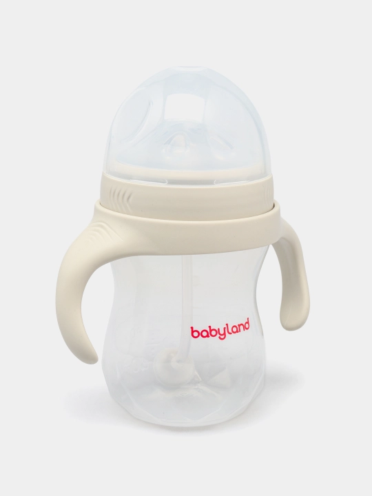 BabyLand tabiiy silikonli butilka, chaqaloqlarni ovqatlantirish uchun, 125, 260 ml hajmli
