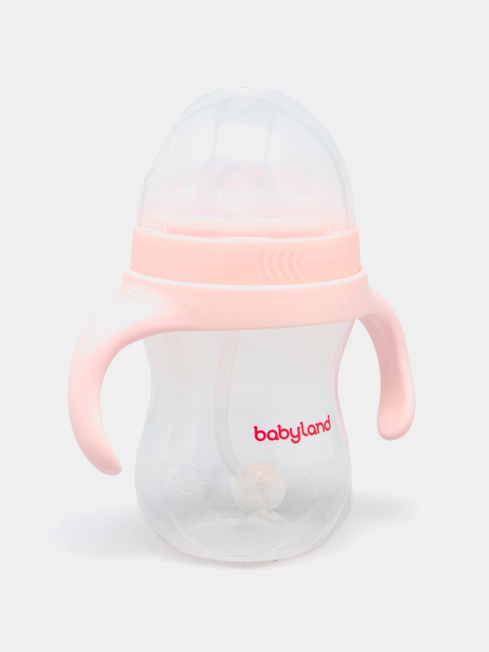 BabyLand tabiiy silikonli butilka, chaqaloqlarni ovqatlantirish uchun, 125, 260 ml hajmli
