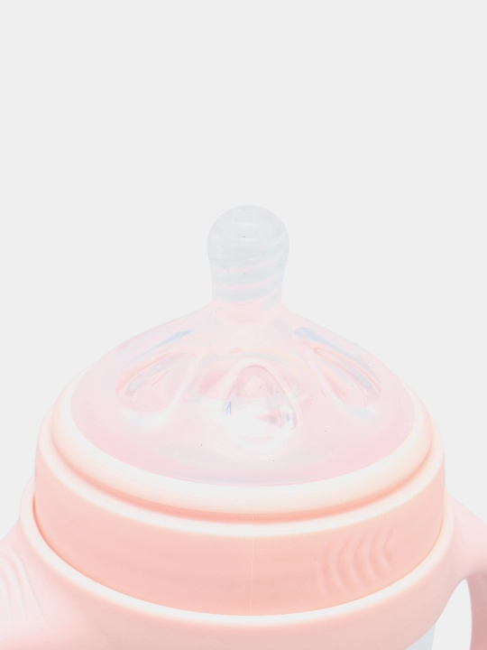 BabyLand tabiiy silikonli butilka, chaqaloqlarni ovqatlantirish uchun, 125, 260 ml hajmli
