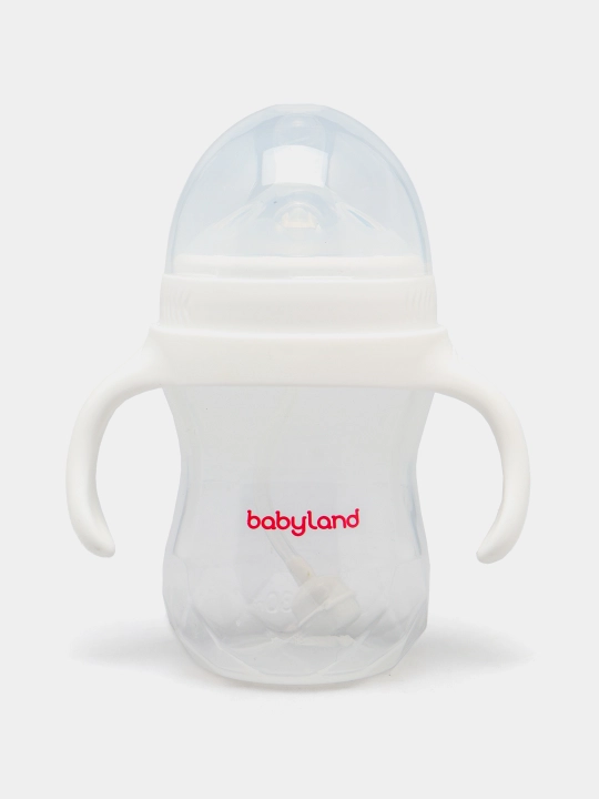 BabyLand tabiiy silikonli butilka, chaqaloqlarni ovqatlantirish uchun, 125, 260 ml hajmli