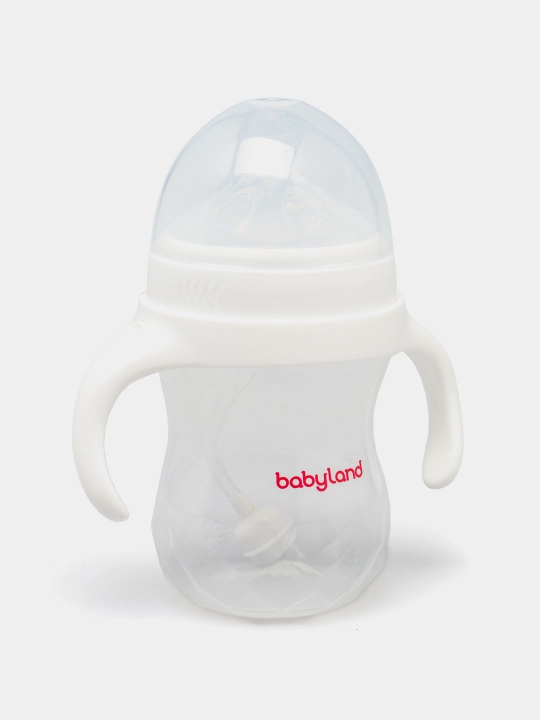 BabyLand tabiiy silikonli butilka, chaqaloqlarni ovqatlantirish uchun, 125, 260 ml hajmli