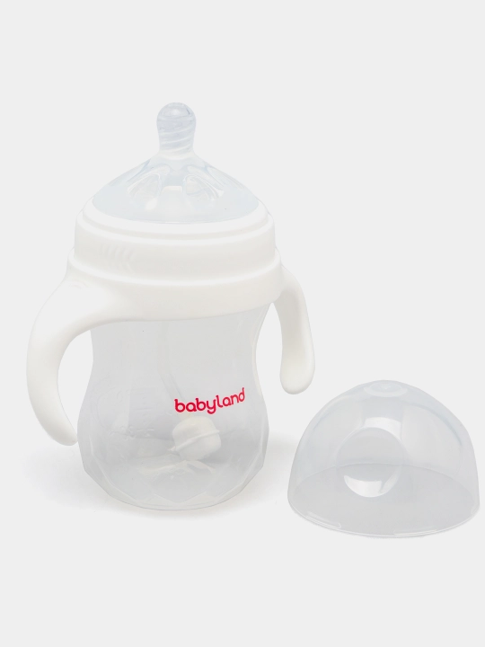 BabyLand tabiiy silikonli butilka, chaqaloqlarni ovqatlantirish uchun, 125, 260 ml hajmli