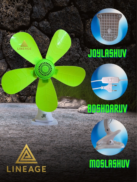 Ventilyator, stol ventilyatori, MINIX, ixcham, qisqichli