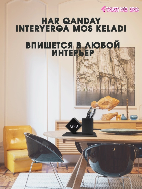 Aqlli elektron stol soati, budilnik, termometr va USB port bilan