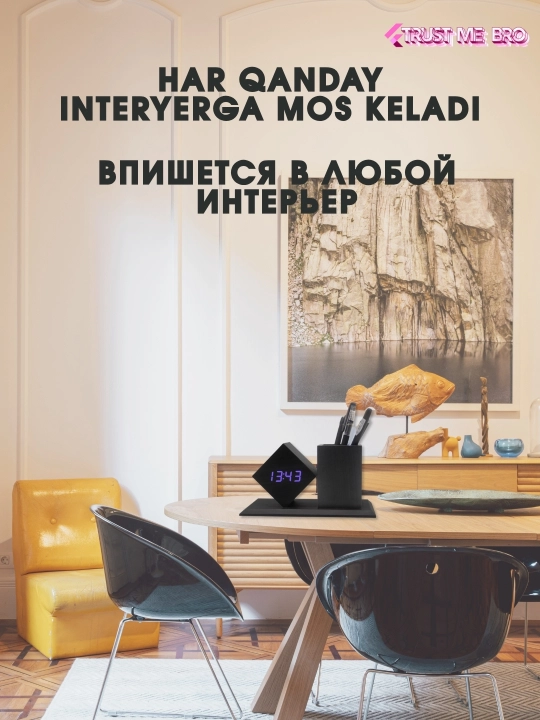 Aqlli elektron stol soati, budilnik, termometr va USB port bilan