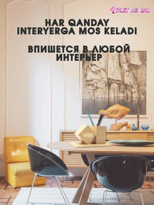 Aqlli elektron stol soati, budilnik, termometr va USB port bilan