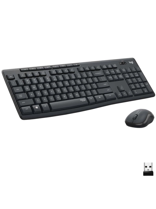 Беспроводная бесшумная клавиатура и мышь, RUS Logitech MK295 - 
