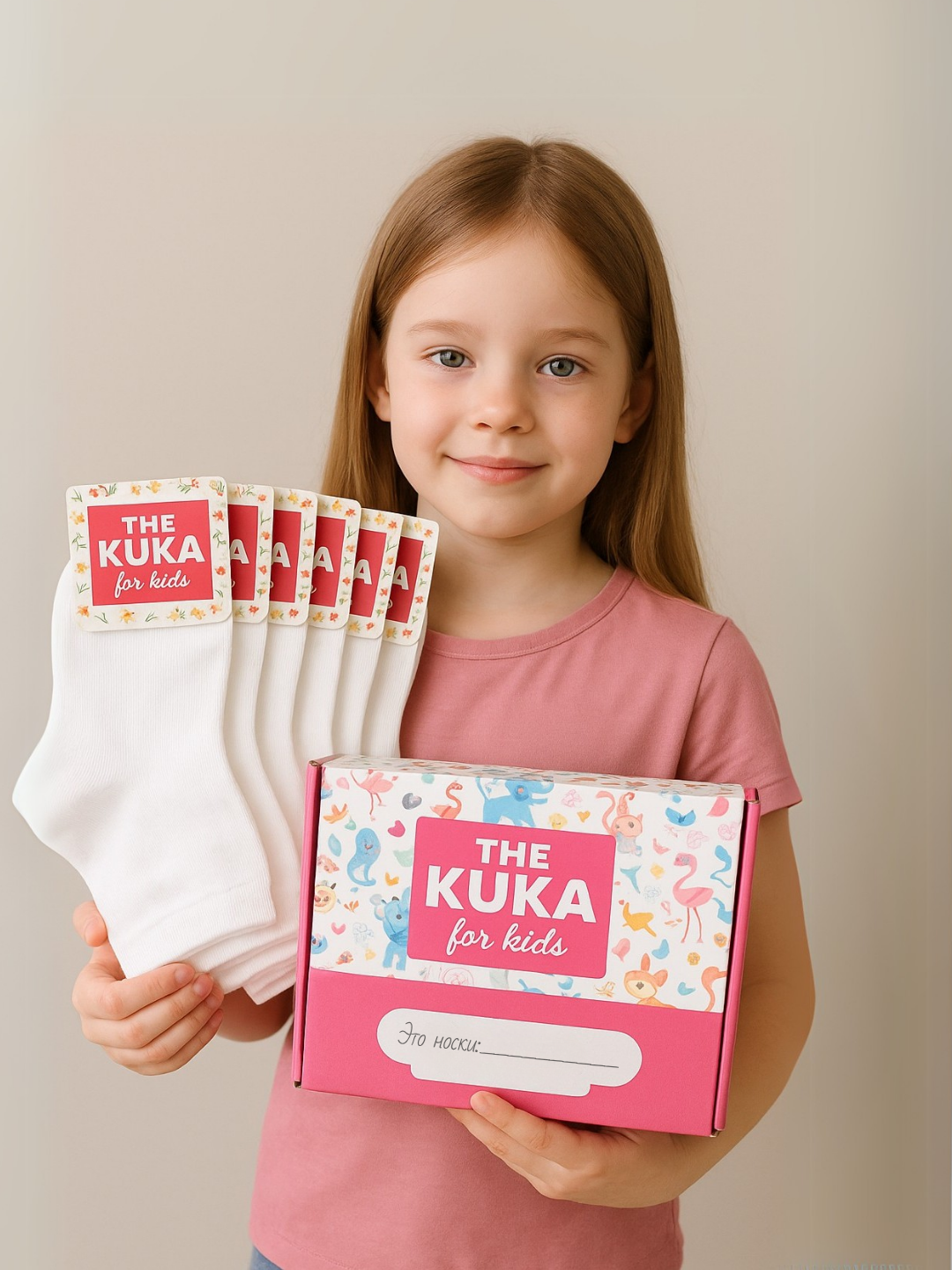 Paypoqlar qizlar uchun The Kuka, qizlar uchun sovg`a qutisida, 5 juft