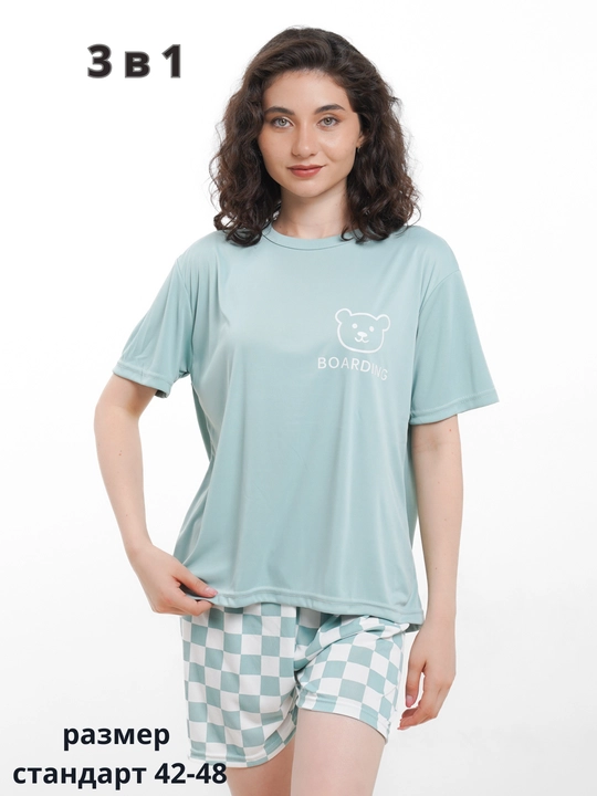 Комплект женской пижамы, 3 в 1