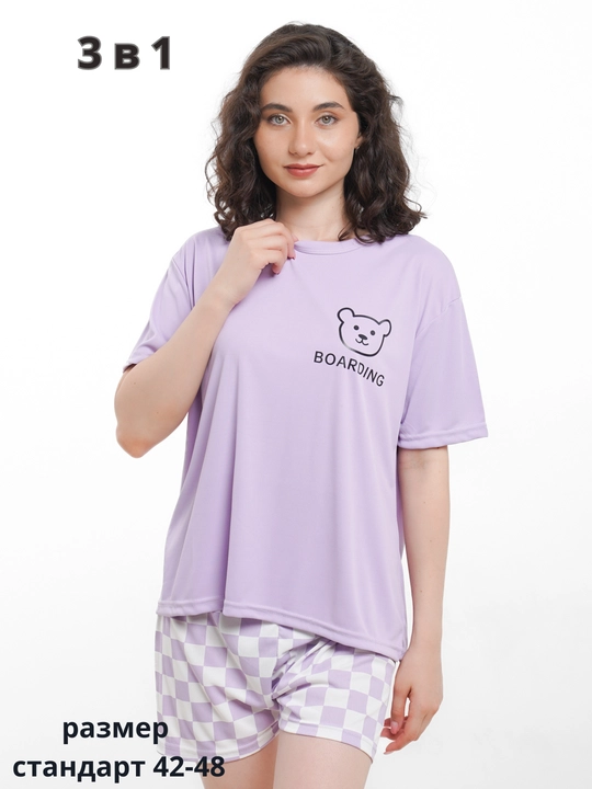 Комплект женской пижамы, 3 в 1