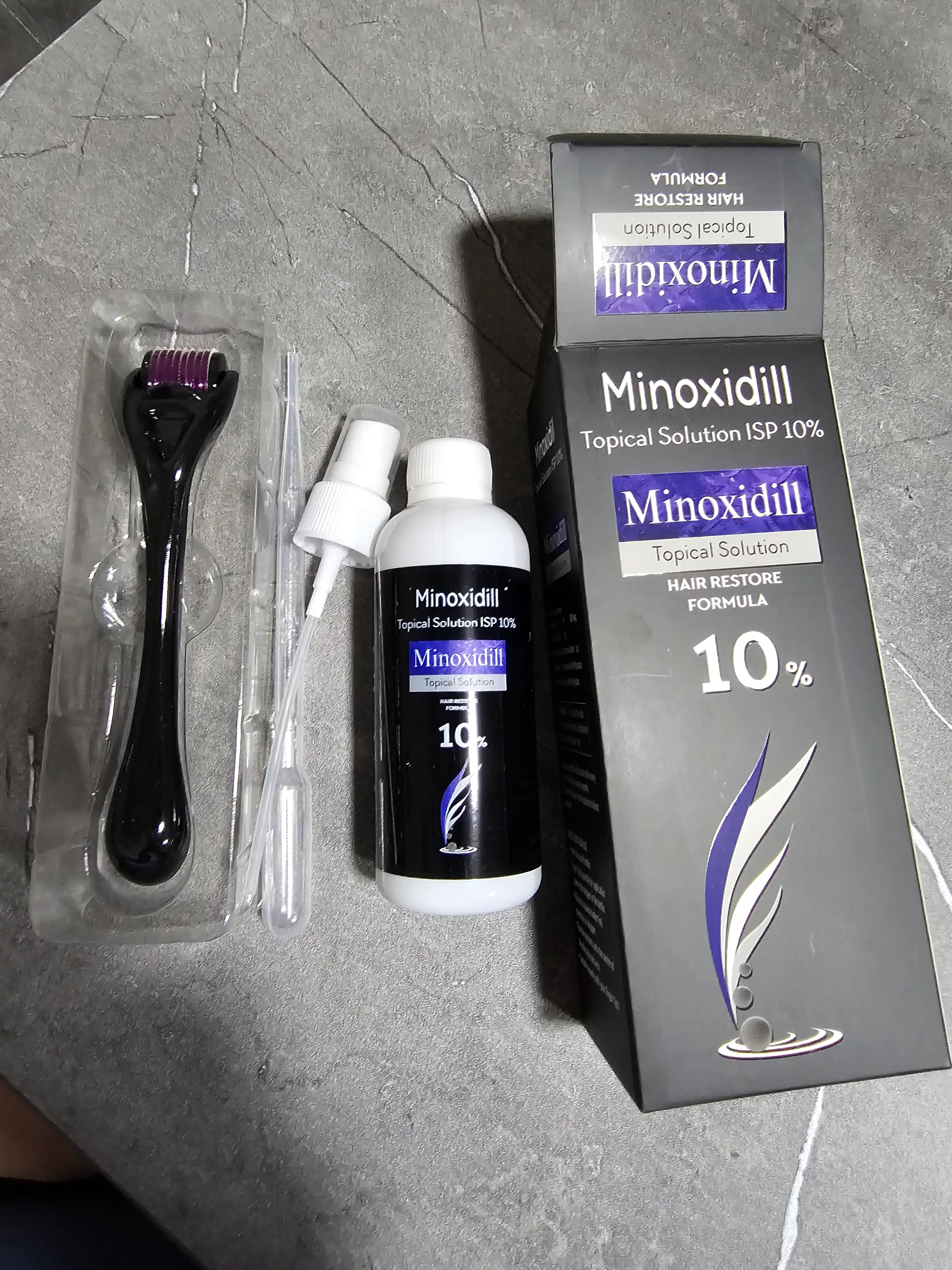 Minoksidil 10%,12.5% + mezoroller, soch to‘kilishiga qarshi, o‘sishni faollashtirish 60 ml