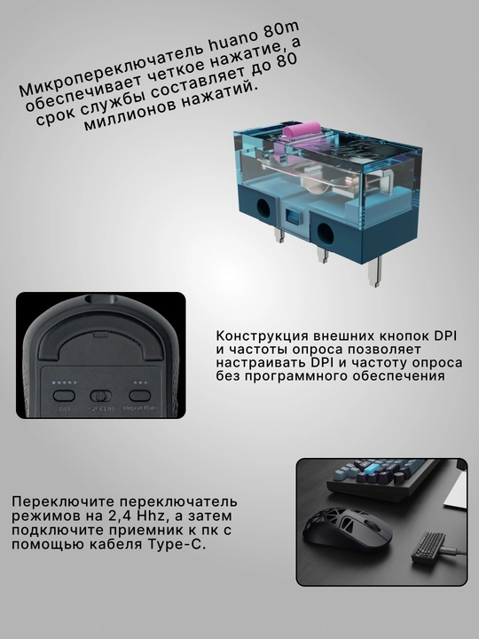 O‘yin simsiz sichqonchasi Keychron M3 Mini Metal Edition BT/WL/USB-A/USB-C, 4K, M3MA7