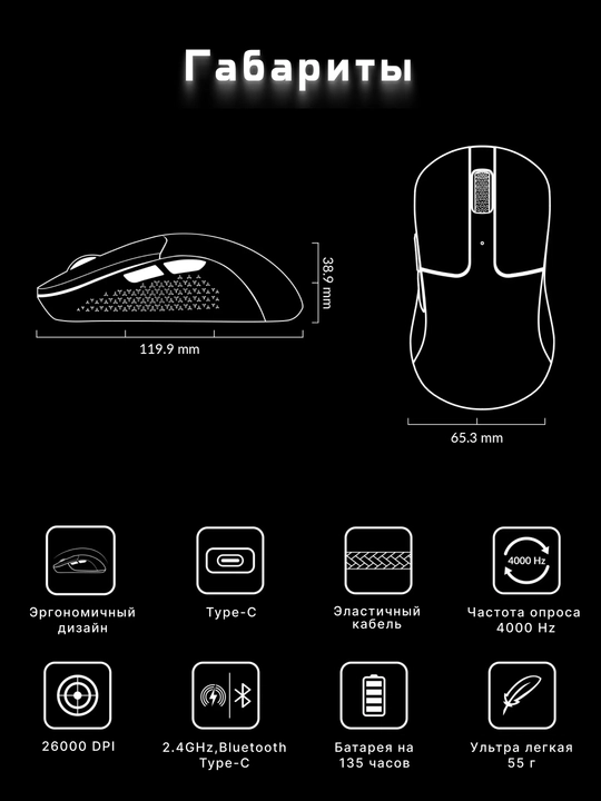 O‘yin simsiz sichqonchasi Keychron M3 Mini BT/WL/USB-A/USB-C, 4K,135 soatgacha,55g,M3MA4A5