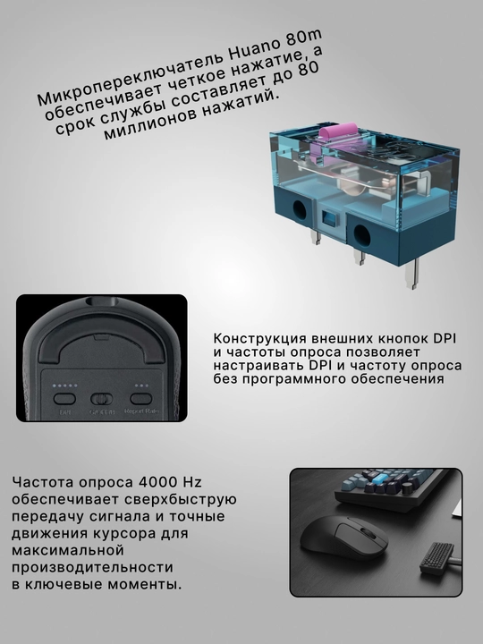 O‘yin simsiz sichqonchasi Keychron M3 Mini BT/WL/USB-A/USB-C, 4K,135 soatgacha,55g,M3MA4A5
