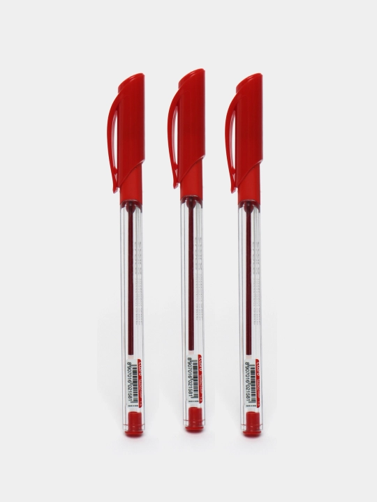 Sharikli ruchka Trion Grip 1,0 mm qizil Claro, 3 dona