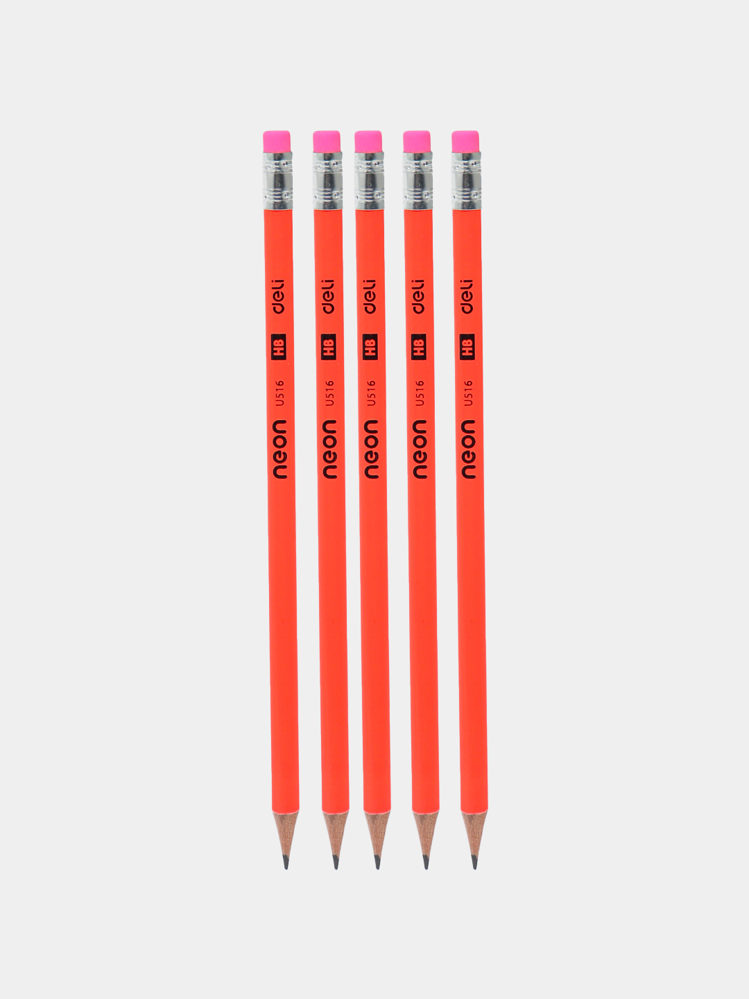 Карандаш HB с ластиком Neon 51600 Deli 5 штук