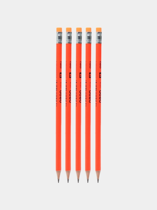 Карандаш HB с ластиком Neon 51600 Deli 5 штук