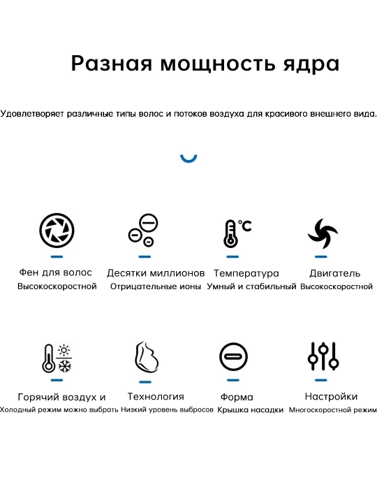 Профессиональный фен, разные цвета, расчёска и насадки в подарок. Сделано в Китае