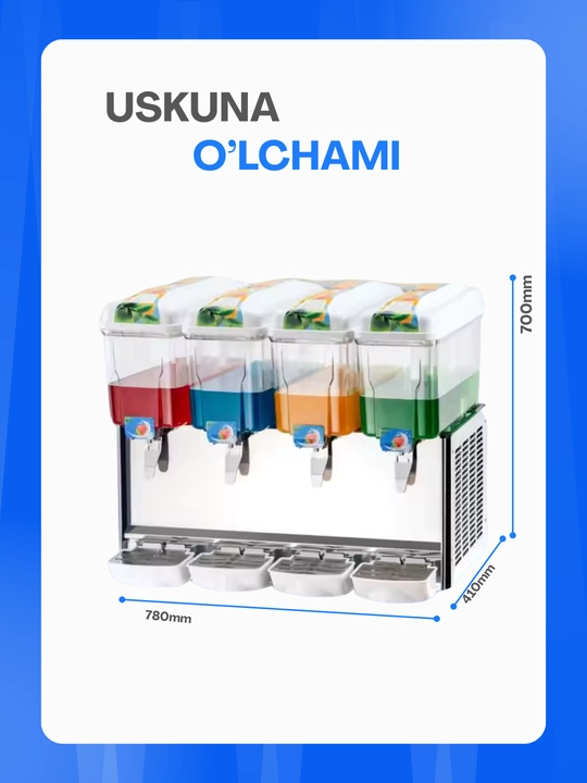 Sharbat sovitgichi USJ-4X12L, zanglamaydigan po‘lat, 4ta idish, har biri 12 litr