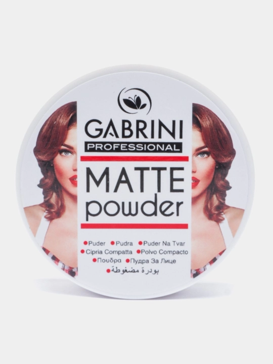 Пудра для лица Gabrini Matte Powder, матовая пудра, водостойкая, 24 часа, 12 г