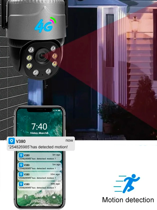 Verto C 20-HD-4G V380 Starlight 4G PTZ aqlli tarmoqqa ega CCTV tashqi kamerasi