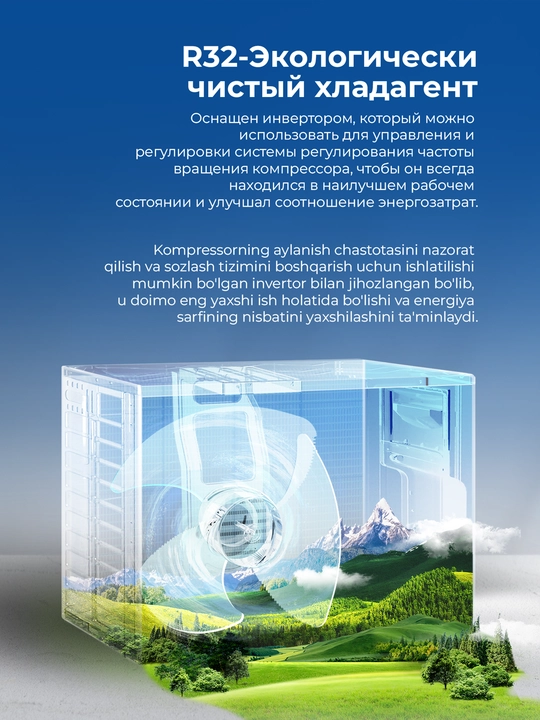 Кондиционер Haier Heat Inverter AS12IDHHRA-W1/1U12IDHFRA, инверторный, 35 кв.м, R32