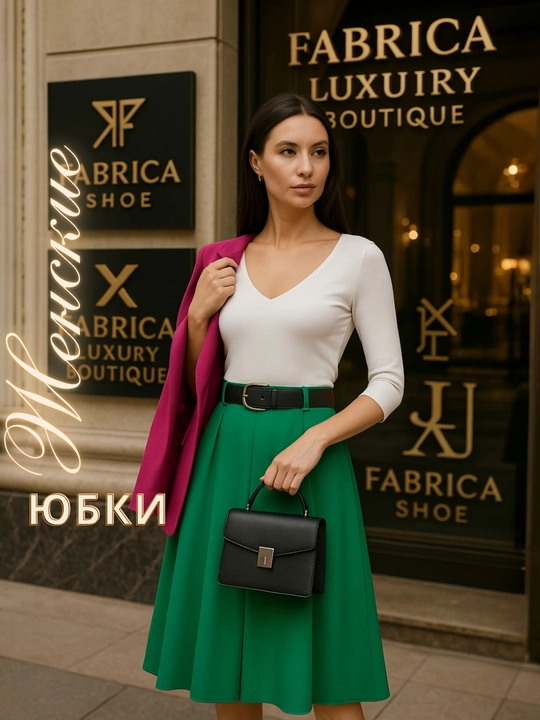 Юбка женская миди трапеция, офисная классическая, длинная юбка на каждый день - 