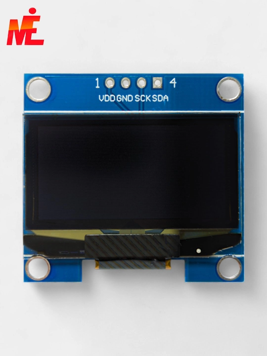 1.3" OLED displey, 128x64 piksel, oq, I2C interfeys – Arduino va ESP uchun