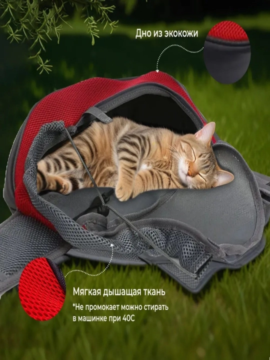 Сумка для путешествий для домашних животных для кошек и собак, красная