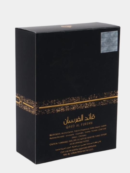 Arab parfyumlangan suvi, erkaklar uchun Qaed Al Fursan Lattafa, 100 ml