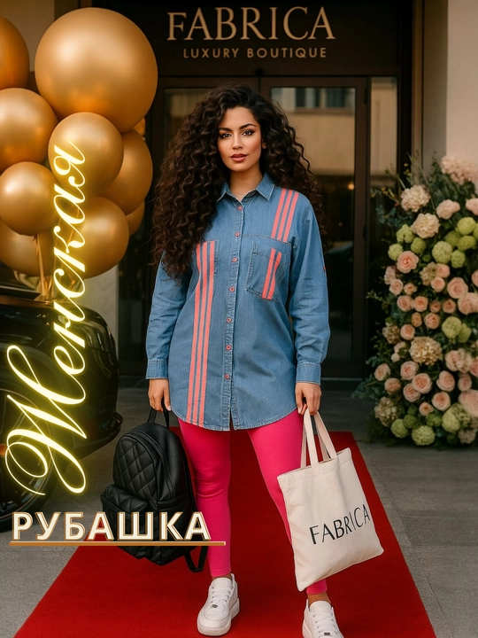 Женская джинсовая рубашка Турция - 