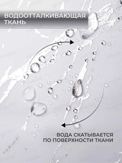 Штора для ванной тканевая 180×180 см с кольцами, плотная, водоотталкивающая