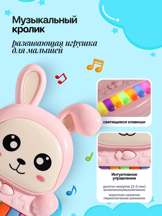 Музыкальная игрушка пианино для детей, интерактивная