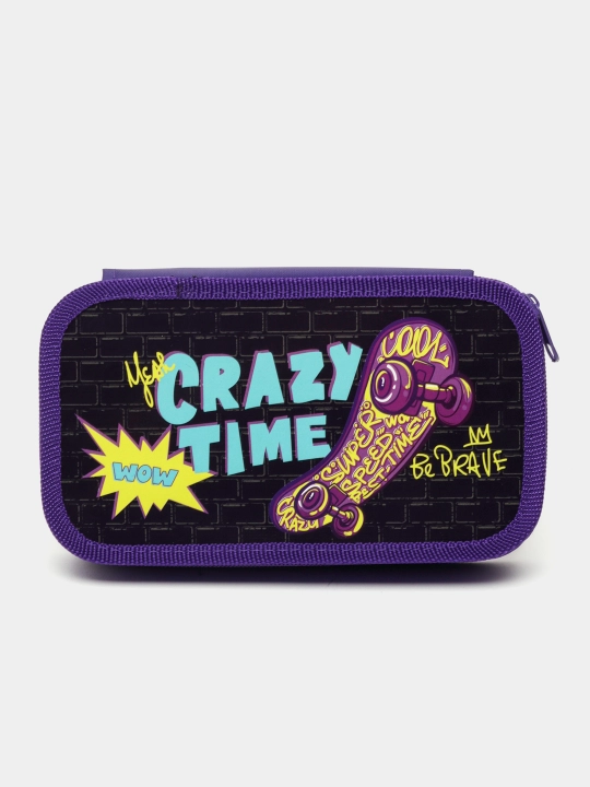 Penal ArtSpace Crazy time, PK2_59971, 2 bo'limli, laminatlangan karton, 190*105 mm
