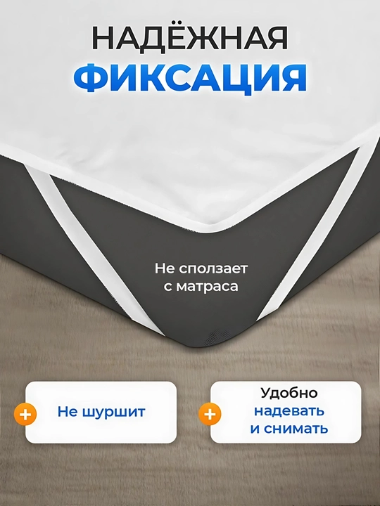 Наматрасник ERKO 4 водонепроницаемый на резине, хлопковая лицевая сторона