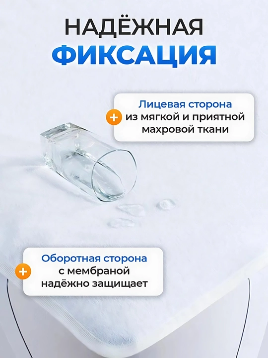 Наматрасник ERKO 4 водонепроницаемый на резине, хлопковая лицевая сторона