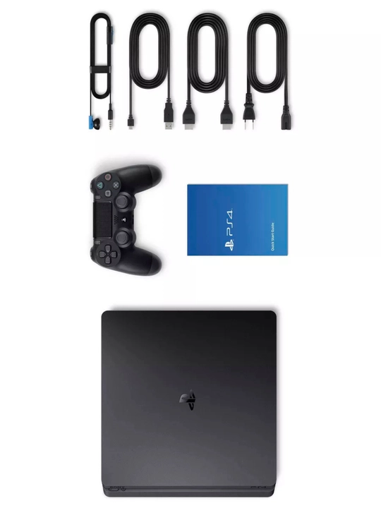 PlayStation 4 Slim 1Tb o'yin konsoli, 4 ta joystick, o'yinlari bilan