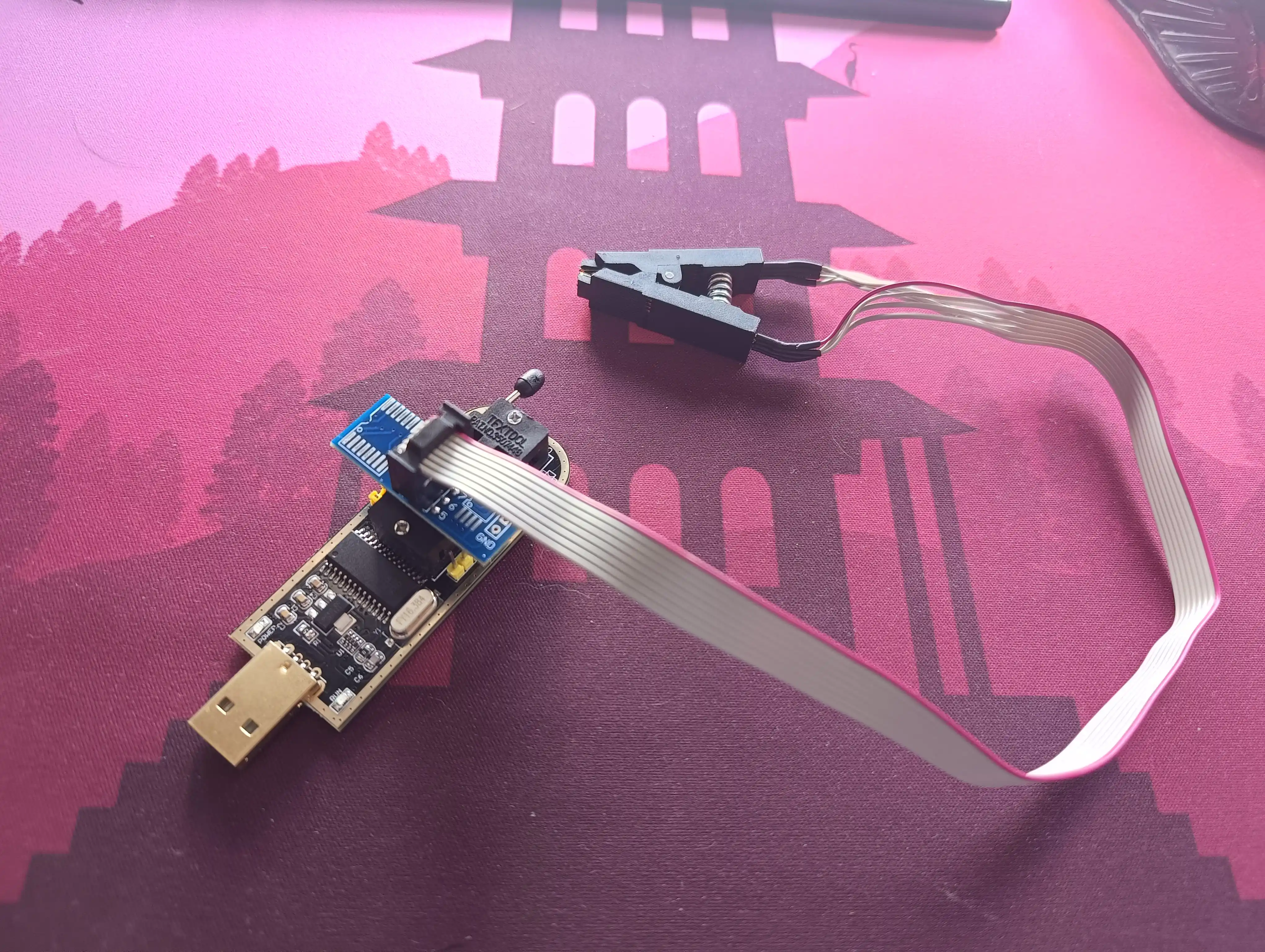 Адаптер прищепка для программатора SOIC8 SOP8 BIOS флеш шлейф flash spi