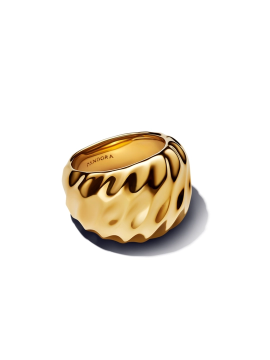 Pandora Rippled Statement Ring uzugi, 14 karatli oltin qoplama 163884C00
