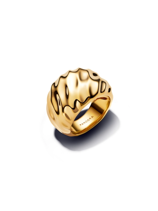 Кольцо Pandora Rippled Statement Ring, покрытие из 14-каратного золота 163884C00 - 