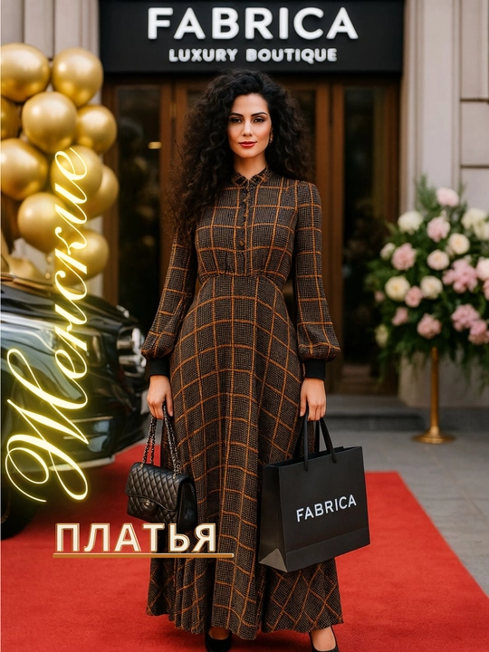 Платье женское с длинными рукавами Турция - 