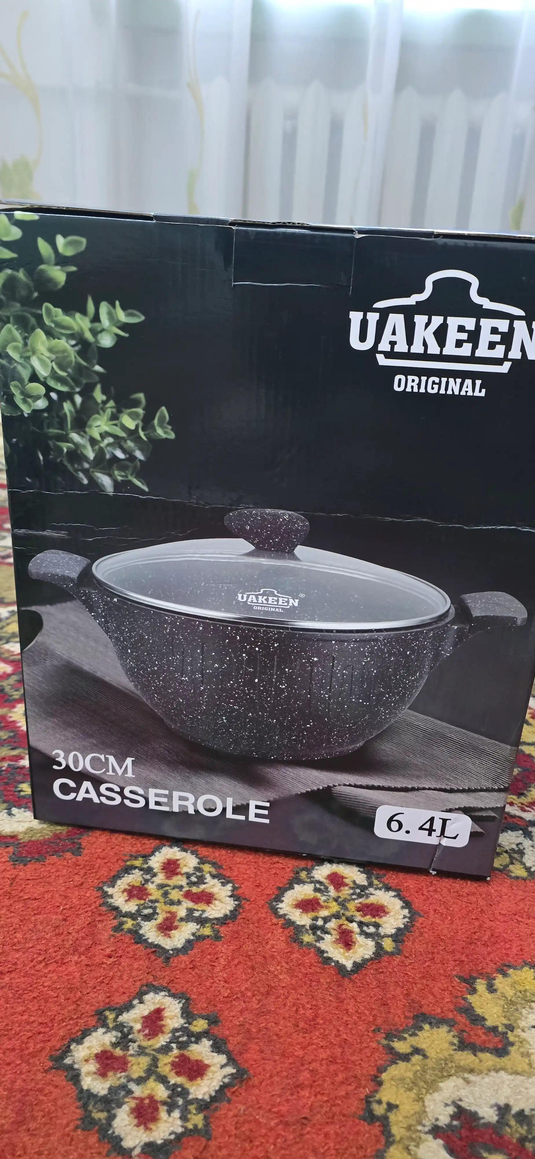 Казан антипригарный с крышкой UAKEEN Casserole, 26/28/30/32/34 см