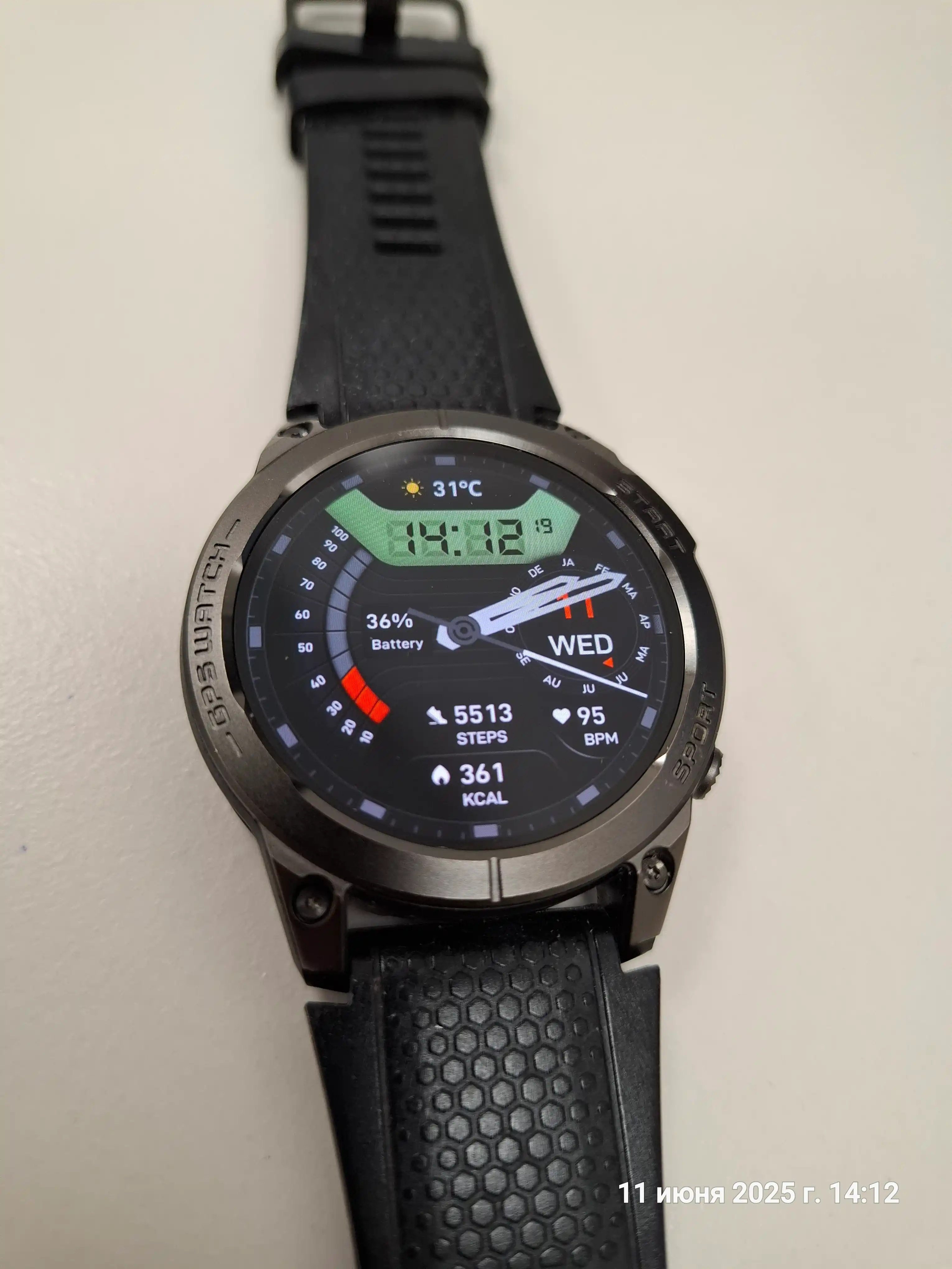 Smart watch Zeblaze Stratos 3 Pro AMOLED, GPS, Bluetooth qo‘ng‘iroqlar, puls va SpO₂