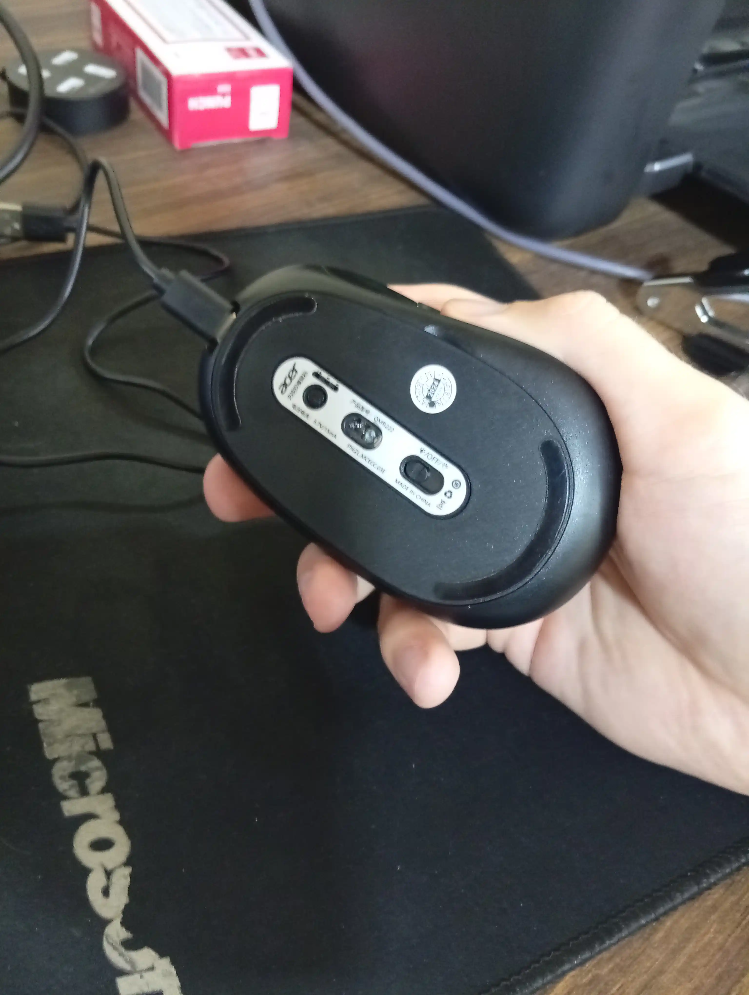 Simsiz kompyuter mini-sichqonchasi ACER, 2 rejim Bluetooth +2.4G, RGB orqa yorug'lik bilan
